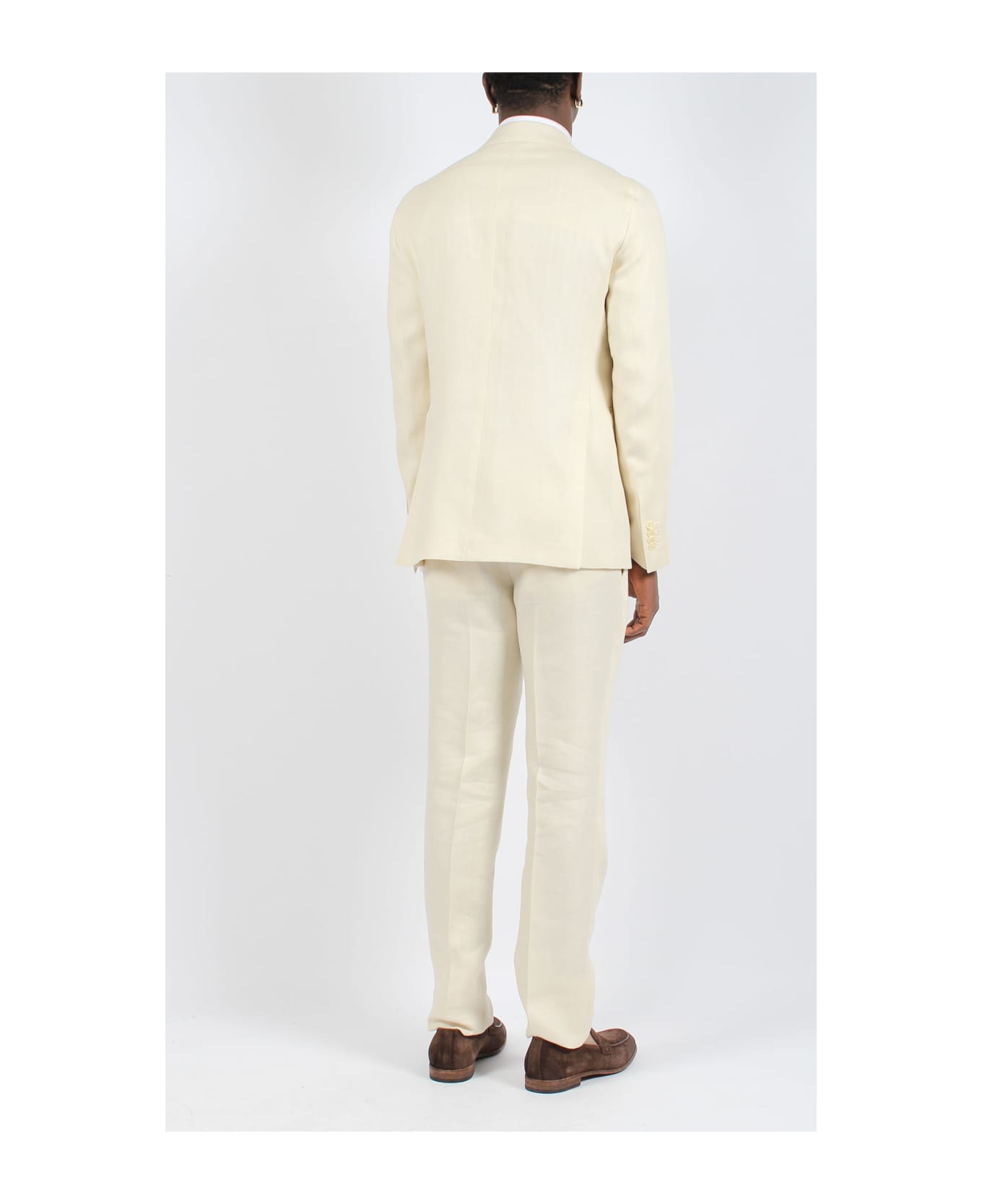 Tagliatore Linen Double-breasted Tailored Suit - White スーツ