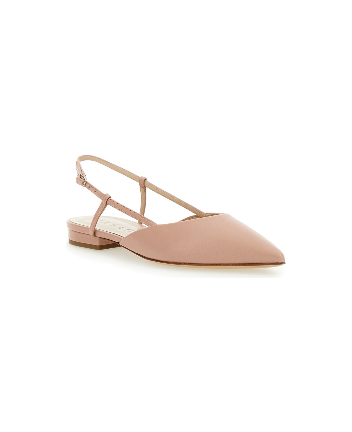 Casadei Pink Slingback With Straps In Leather Woman - Pink