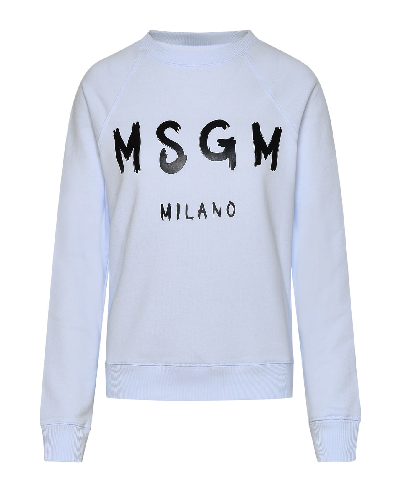 MSGM White Cotton Sweatshirt - Bianco フリース