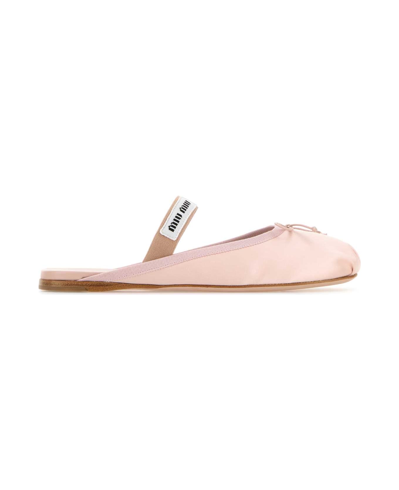 Miu Miu Pastel Pink Satin Slippers - ORCHIDEA