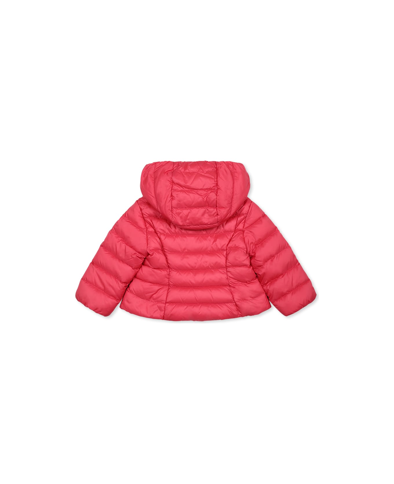 Moncler Fuchsia Down Jacket For Baby Girl With Logo - Fuchsia