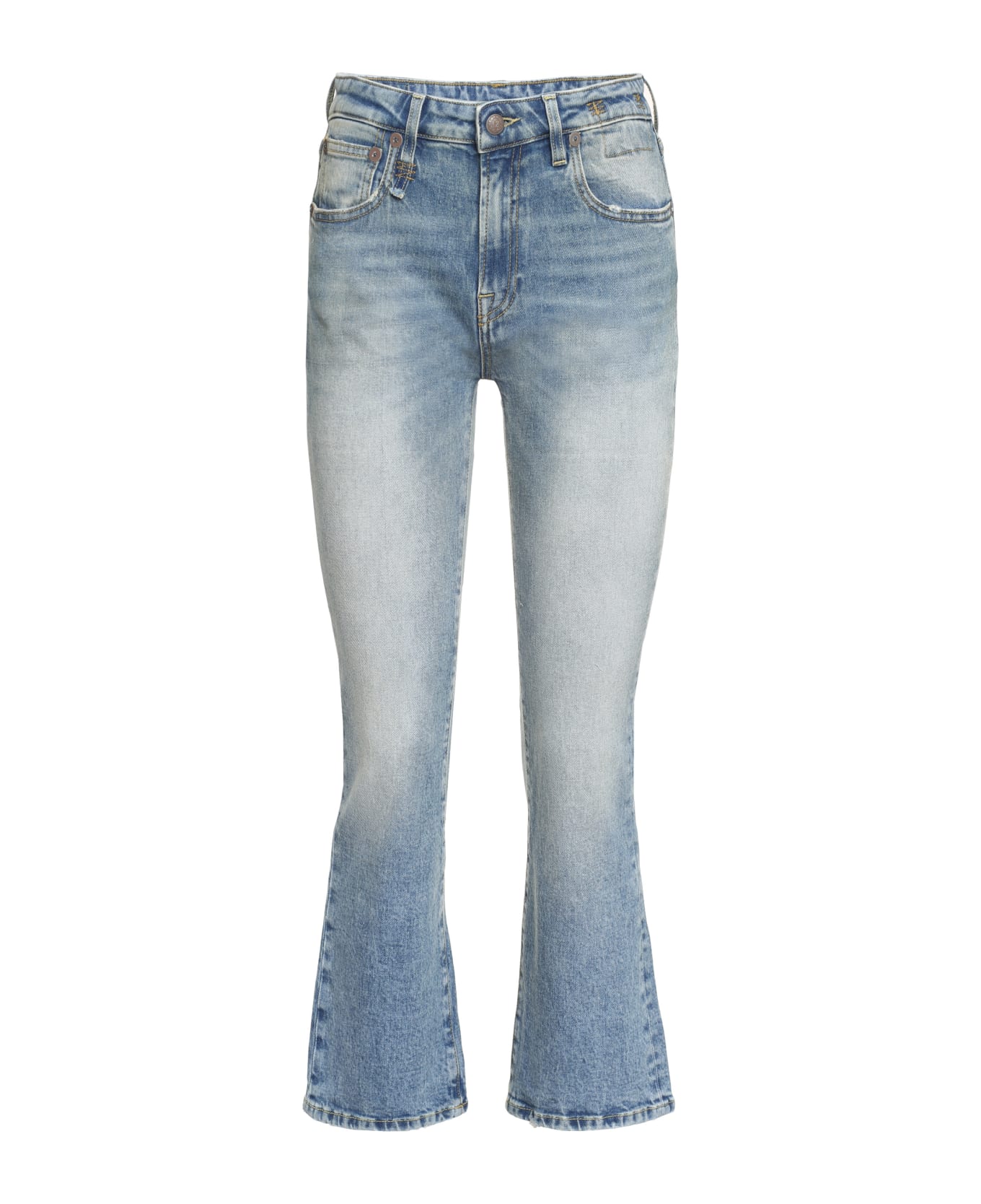 R13 Cropped Flared Jeans - Denim