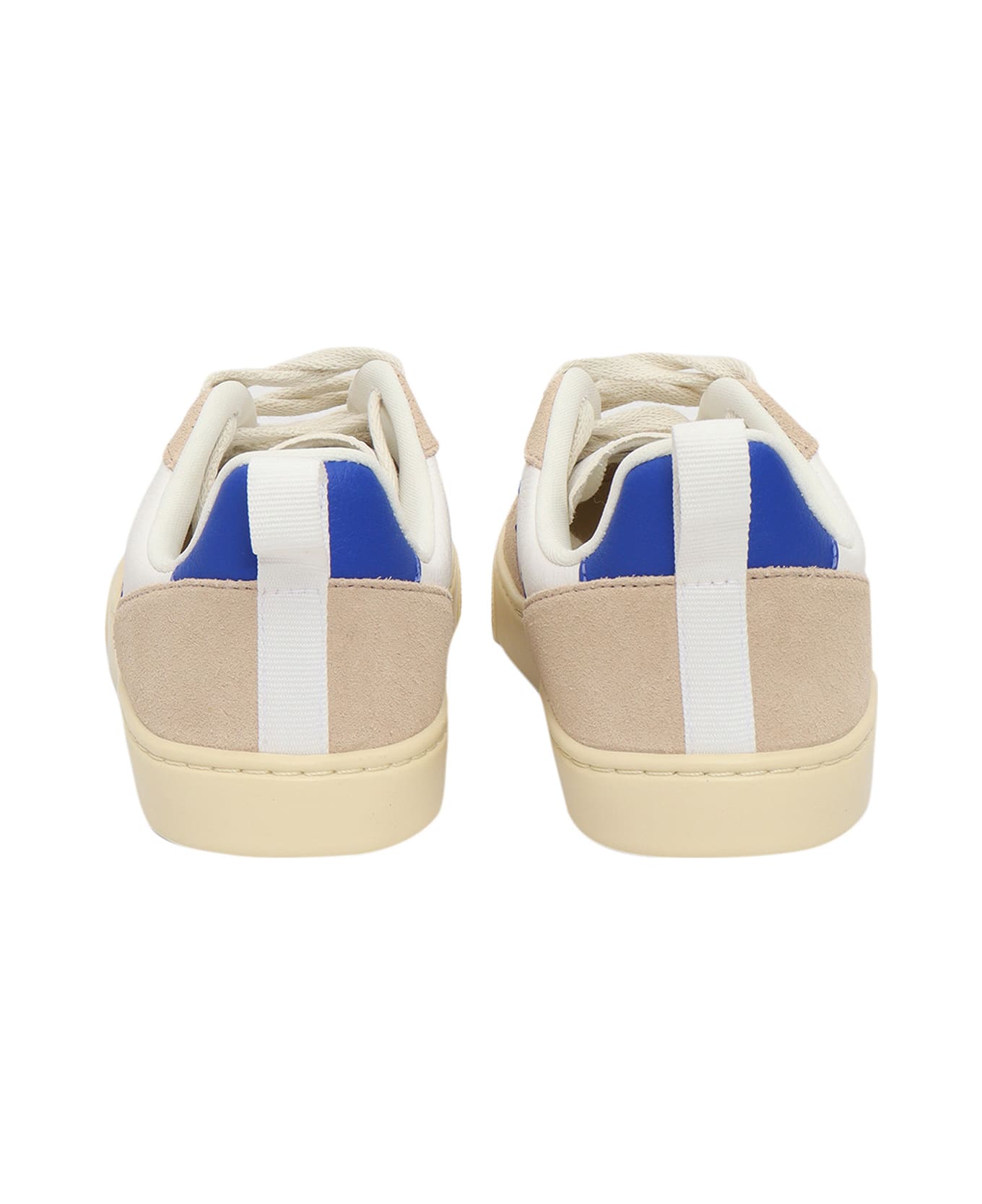 Veja Small V-10 Laces Chromefree Leather Extra-white_paros_almond Sneakers - WHITE