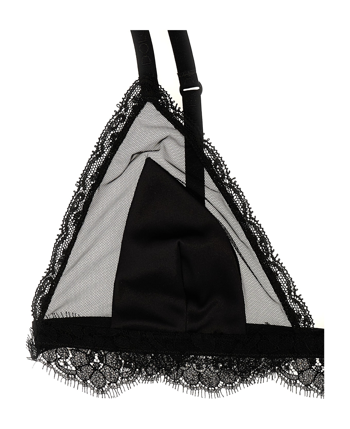 Dolce & Gabbana Lace Silk Tulle Bra - Black