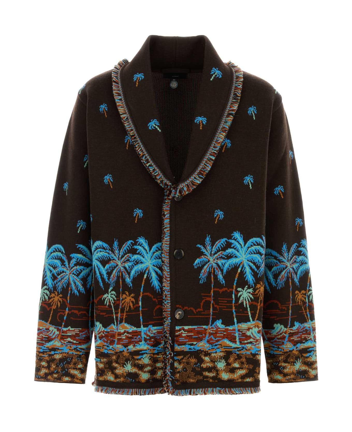 Alanui Embroidered Wool Tale Of A Hawaiian Cardigan - COFFEELIN
