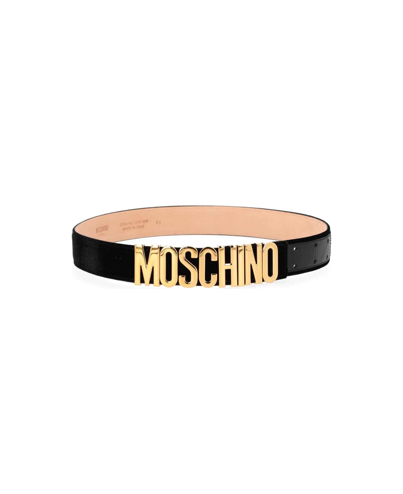 Moschino Belt With Logo - BLACK