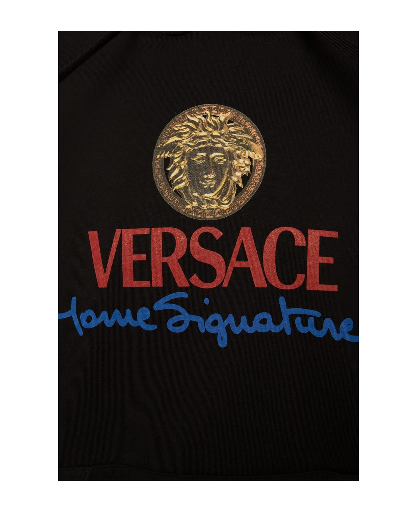 Versace Logo Hooded Sweatshirt - Black フリース