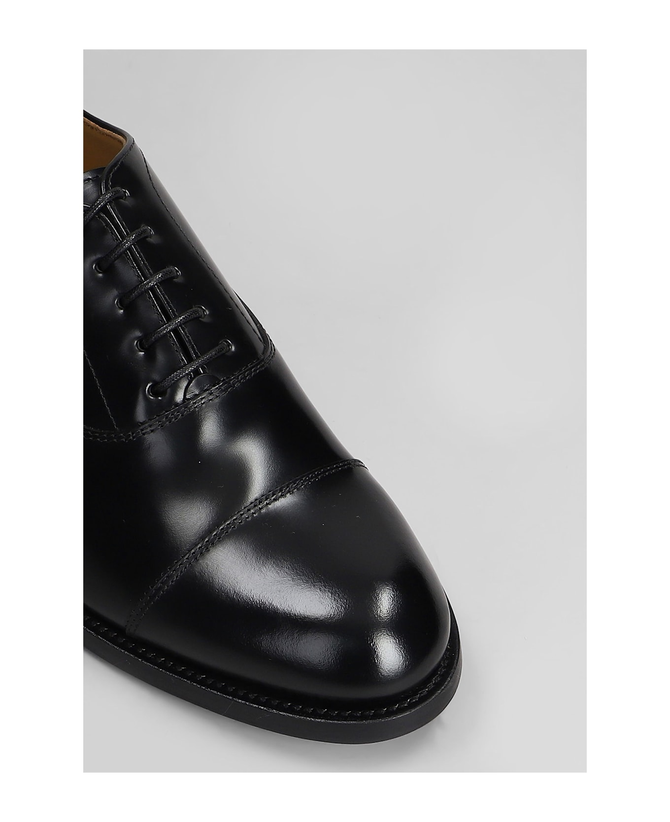 Green George Lace Up Shoes In Black Leather - black