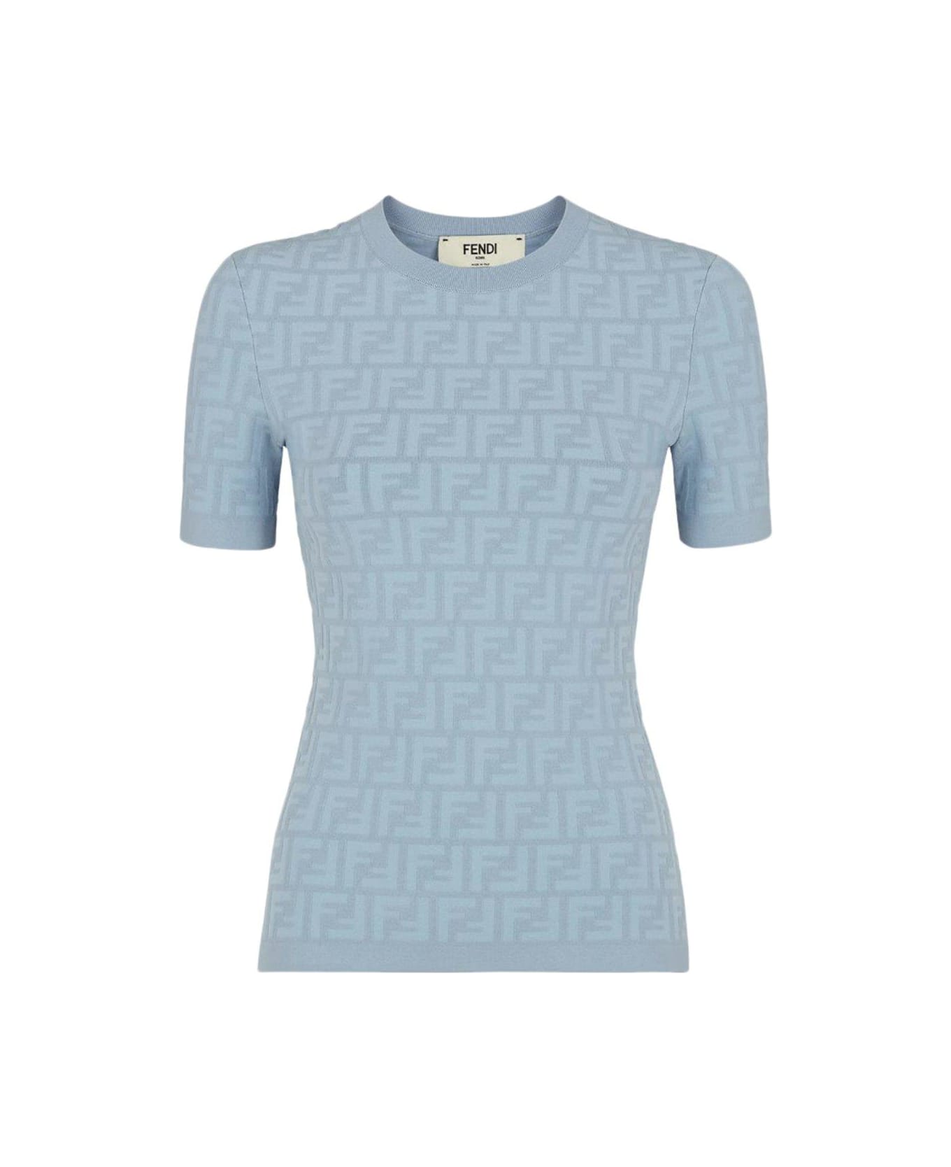 Fendi Crewneck Short-sleeved Jumper - Clear Blue Tシャツ
