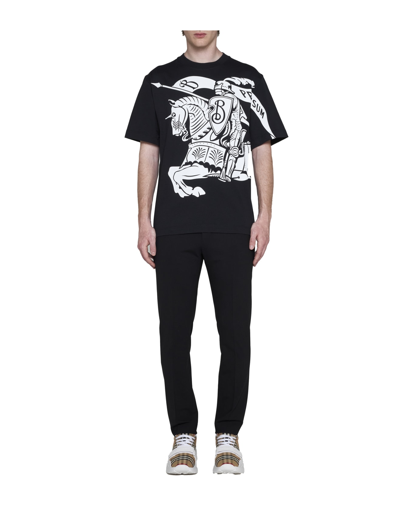 Burberry Black Knight Logo T-shirt - Black