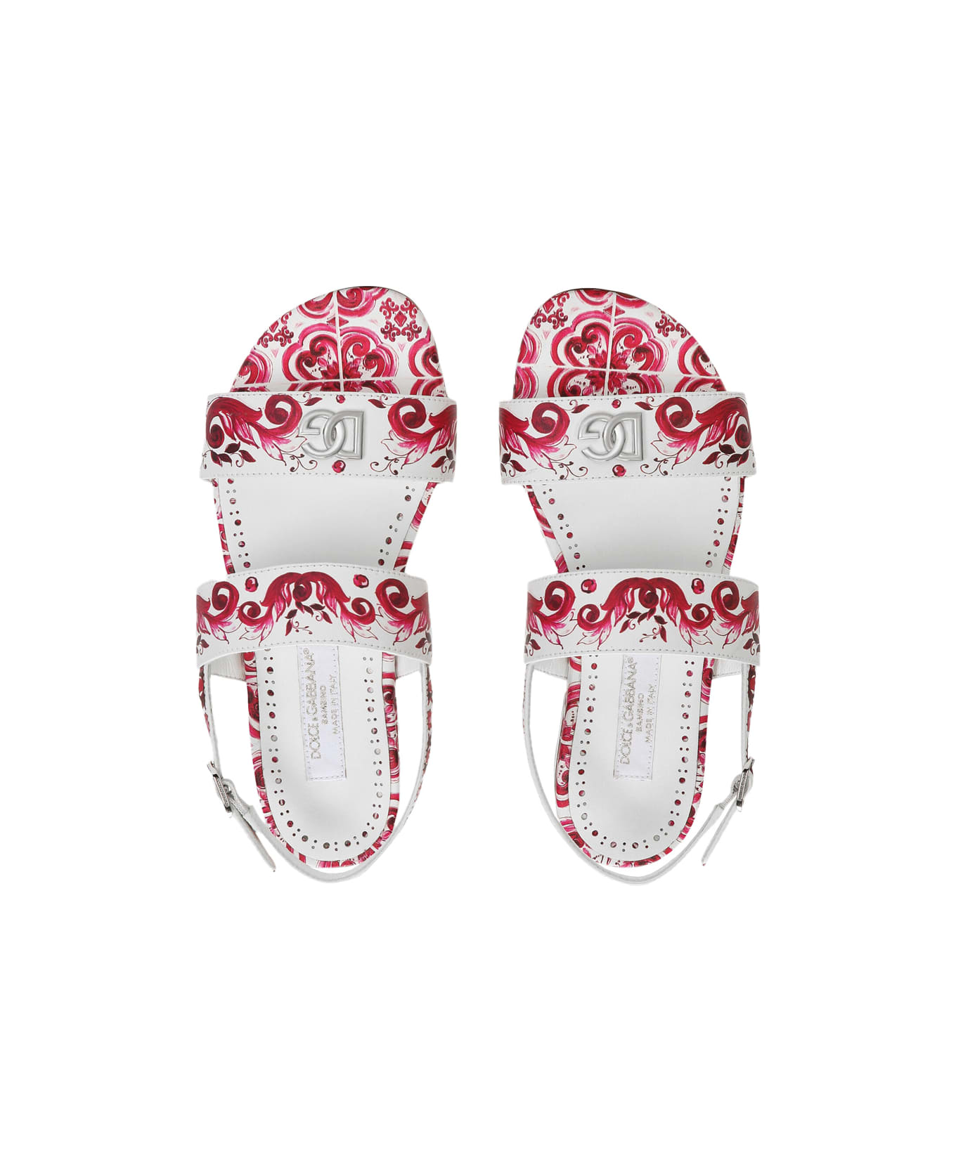 Dolce & Gabbana Sandal With Fuchsia Majolica Print - Pink シューズ