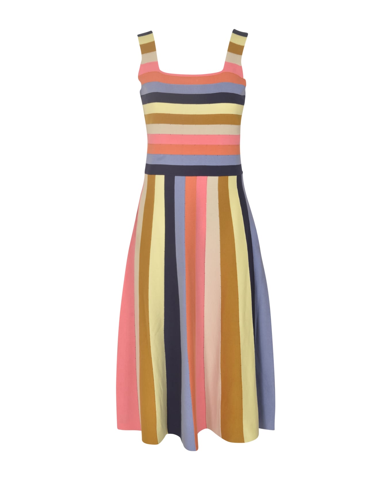 Paul Smith Square-neck Sleeveless Stripe Dress - Multicolor