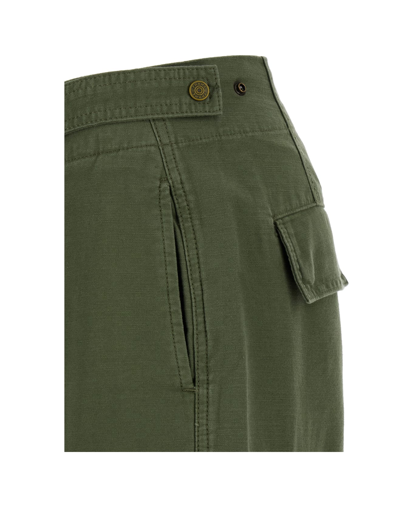Frame Green Cargo Pants With Patch Pokets In Cotton Woman - Green