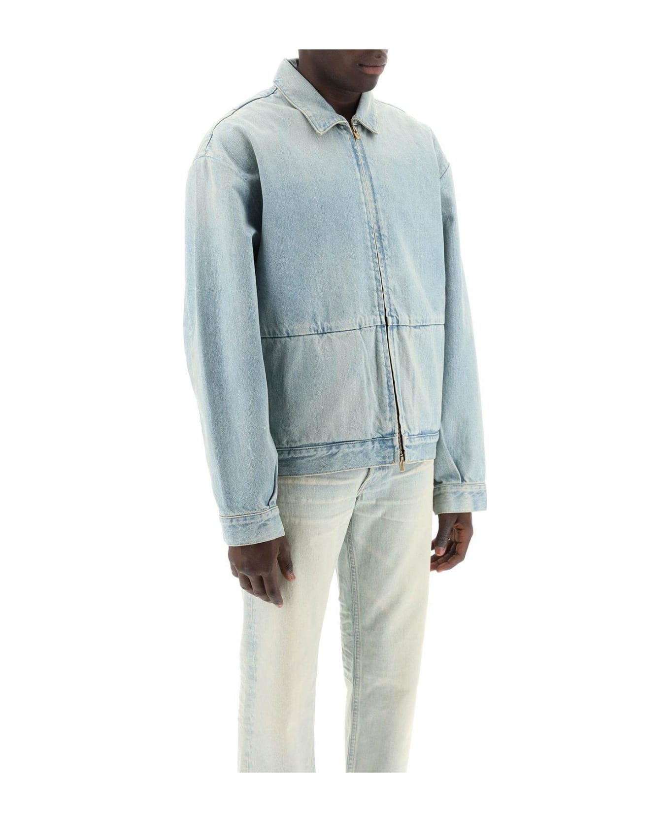Fear of God Drop Shoulder Zipped Denim Jacket - BLUE