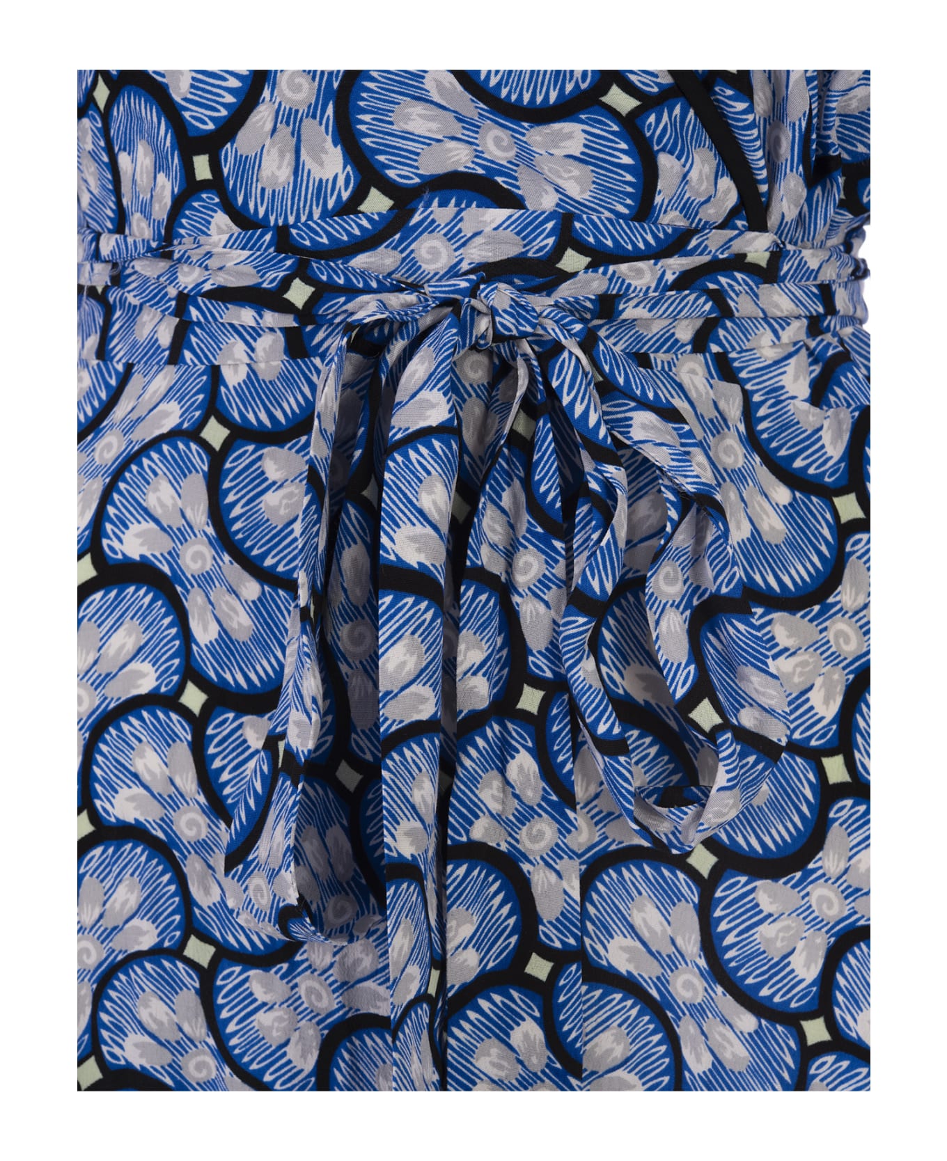 Diane Von Furstenberg Eloise Maxi Dress In Huge Daisy Geo - Blue