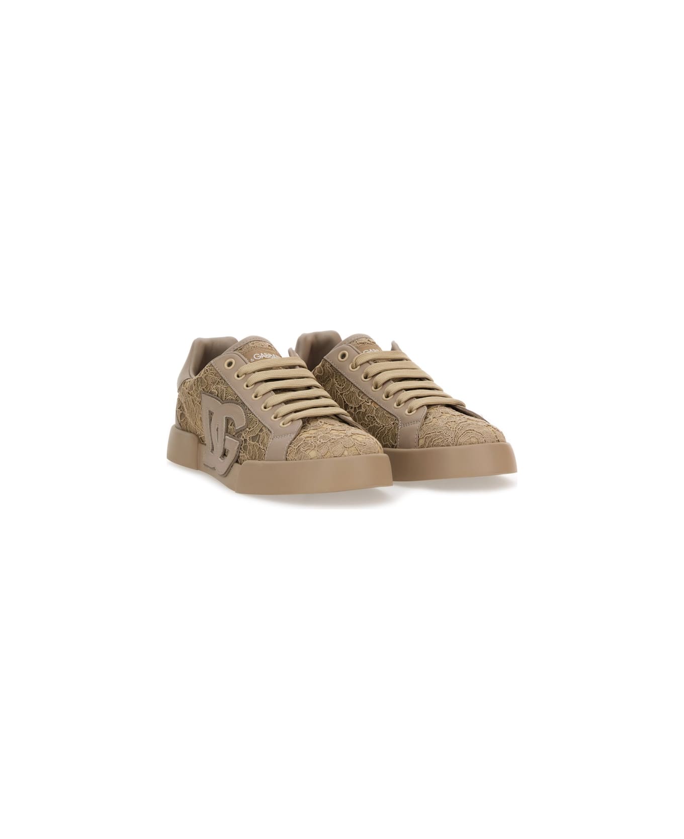 Dolce 
Gabbana Sneaker With Embroidery - BEIGE