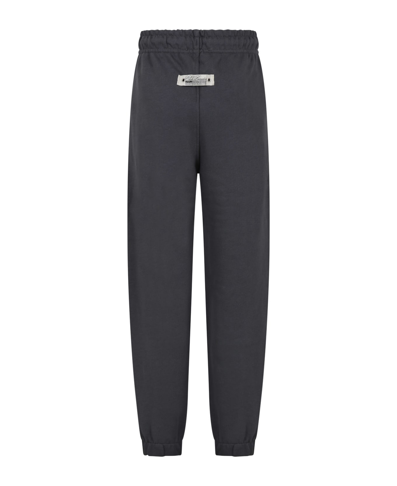 MSGM Grey Trousers For Boy With Logo - Piombo