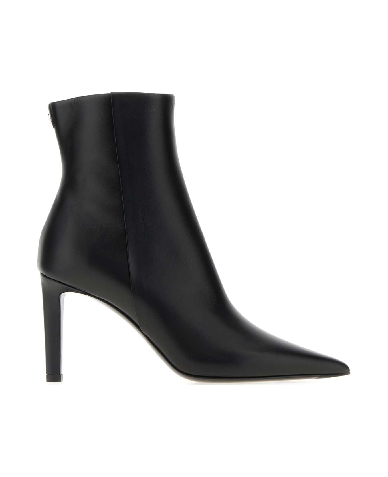Jimmy Choo Black Leather Frankie 85 Ankle Boots - BLACKBLACK