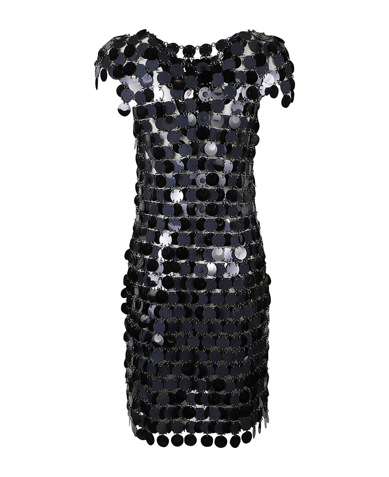 Paco Rabanne Disc Embellished Short Dress - Black