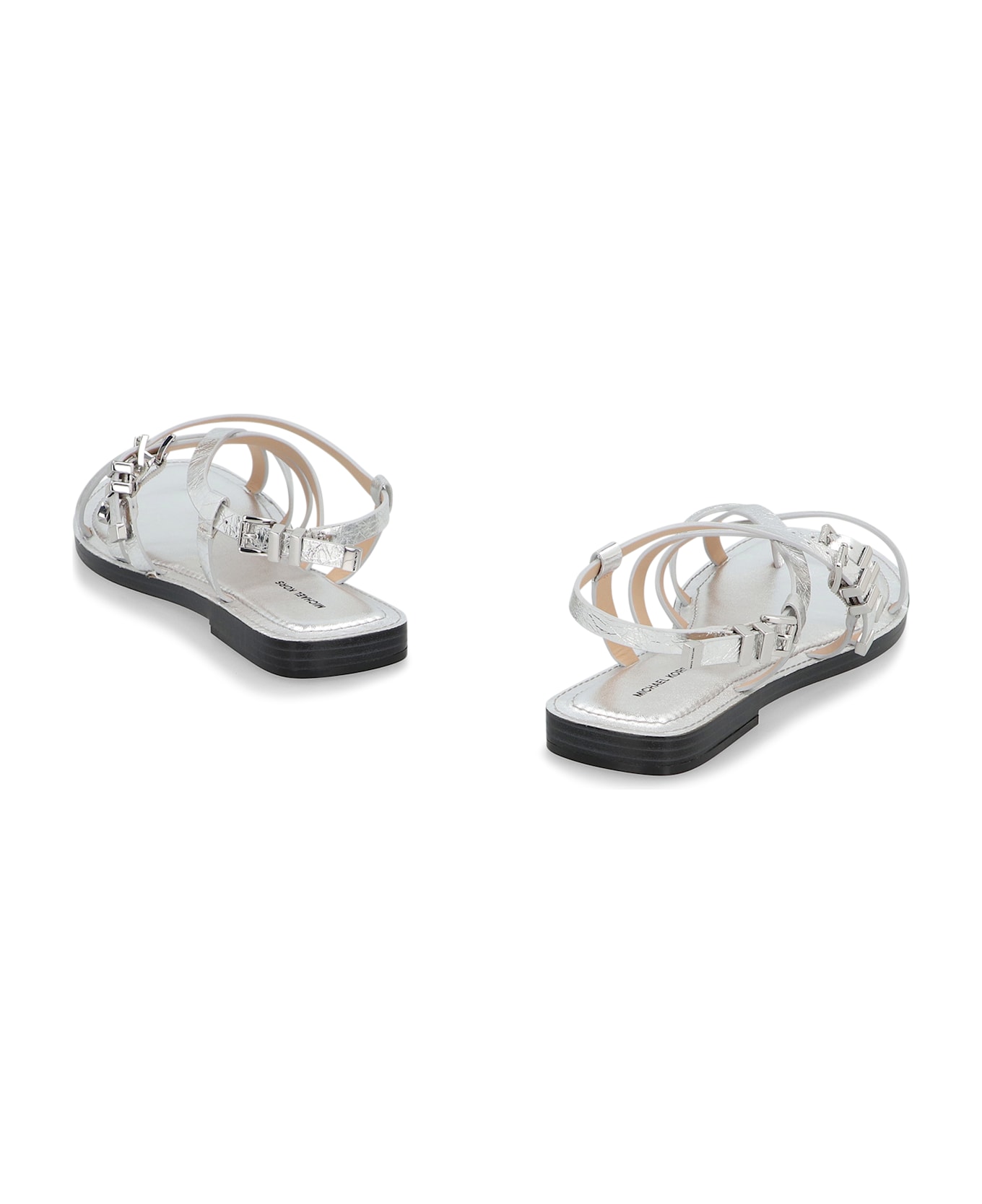MICHAEL Michael Kors Darrington Leather Sandals - Silver