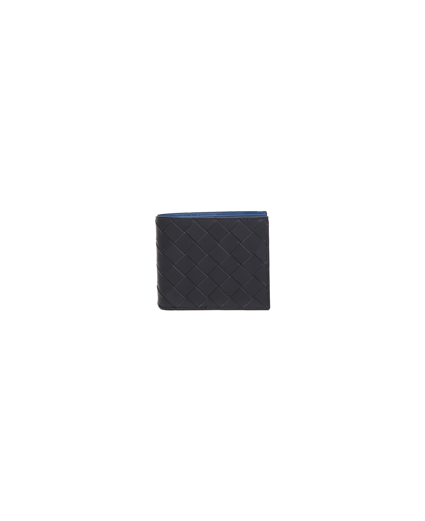 Bottega Veneta Bi-fold Wallet In Intreccio Calfskin - Black