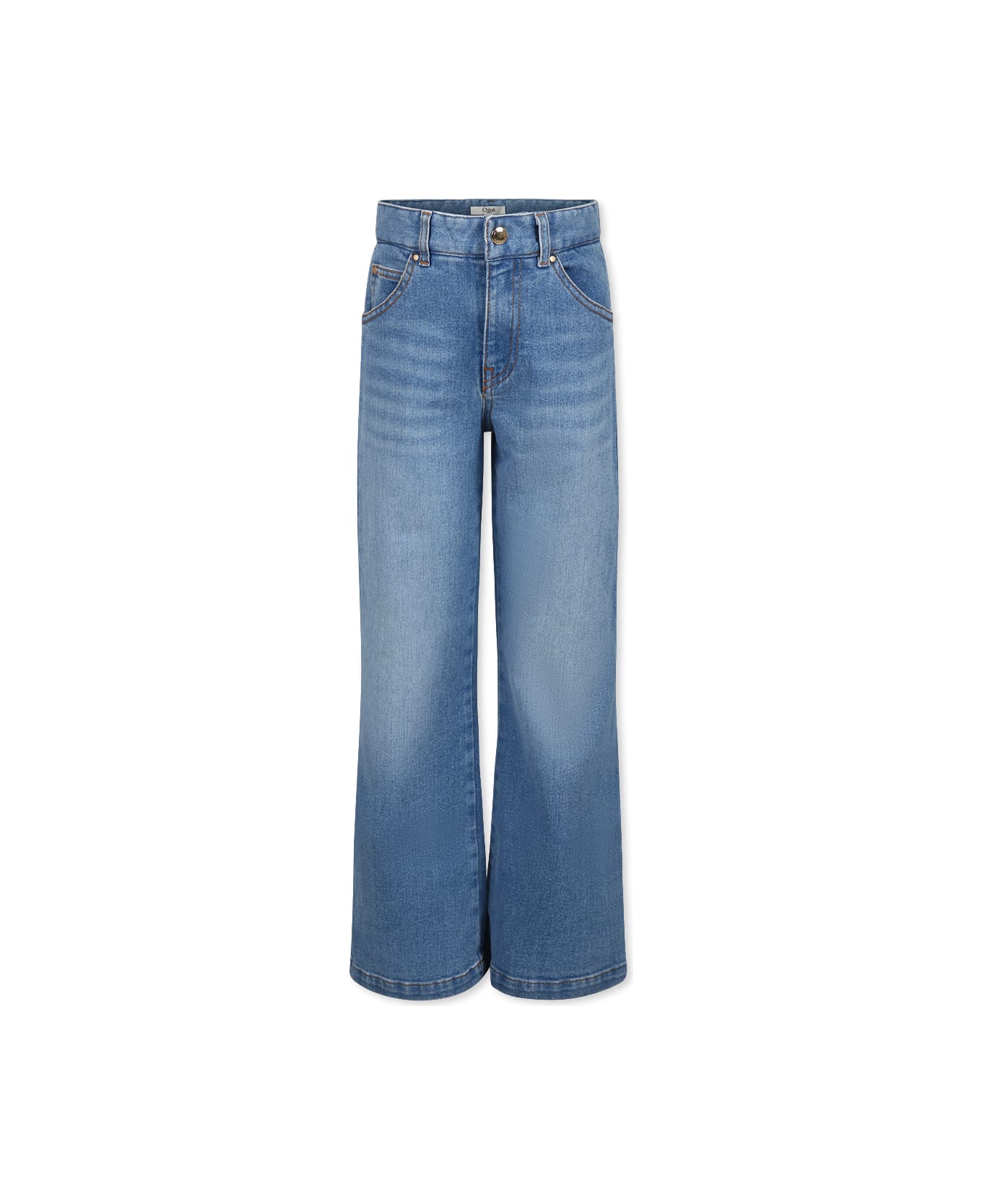 Chloé Denim Jeans For Girl With Logo - Denim
