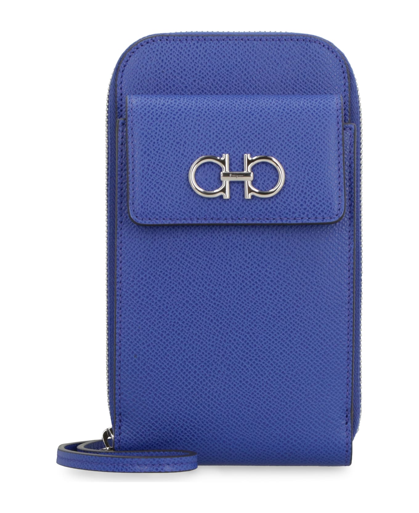 Ferragamo Gancini Leather Mobile Phone Case - blue