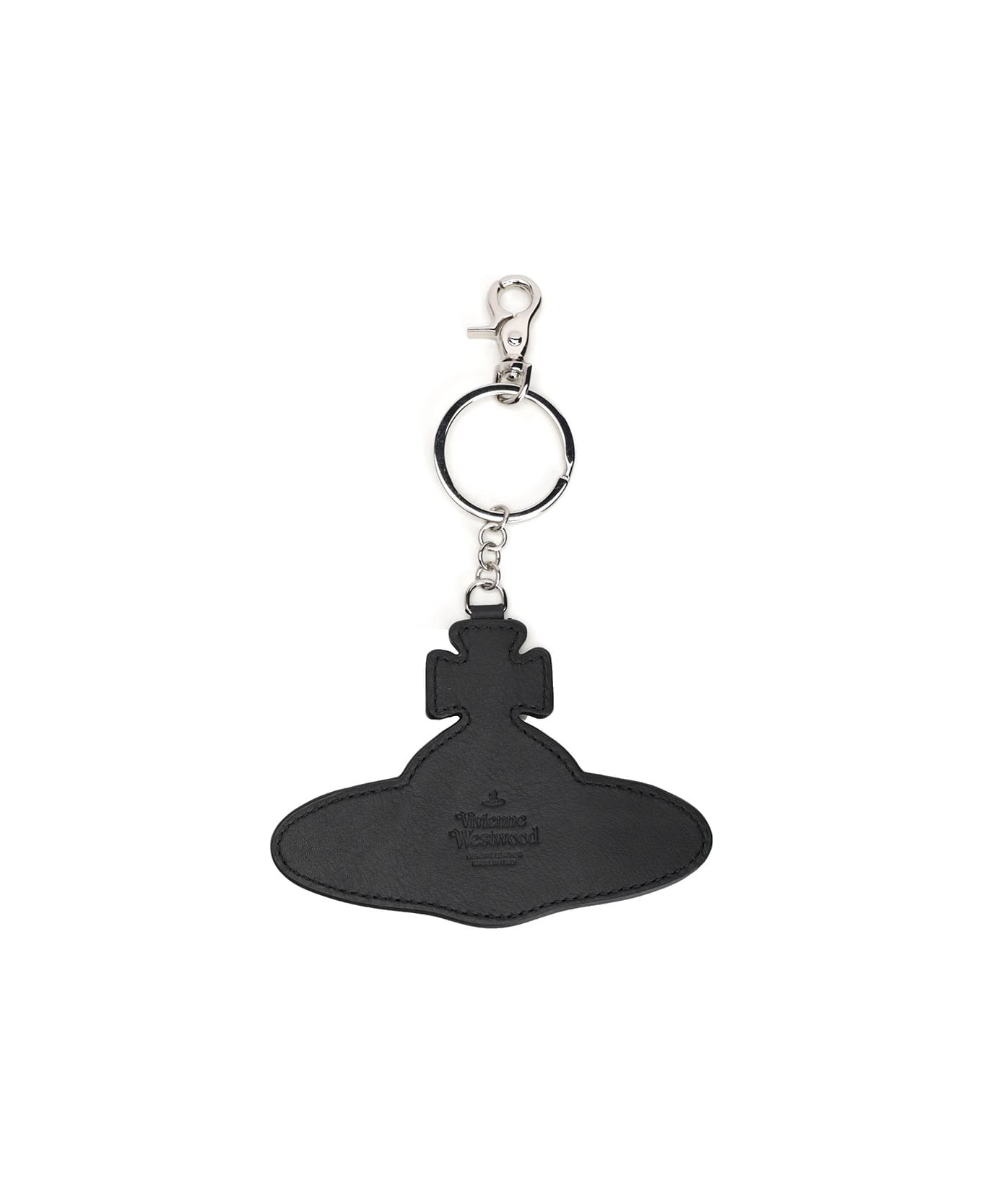 Vivienne Westwood Leather 
orb
 Keyring - BLACK