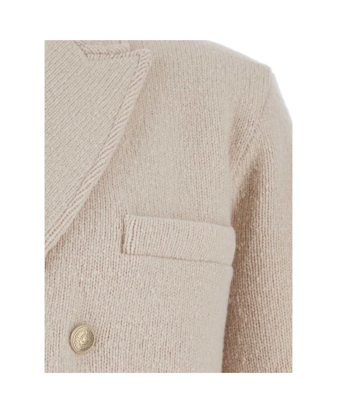 Eleventy Beige Double-breasted Jacket With Peak Revers In Wool Man - Beige