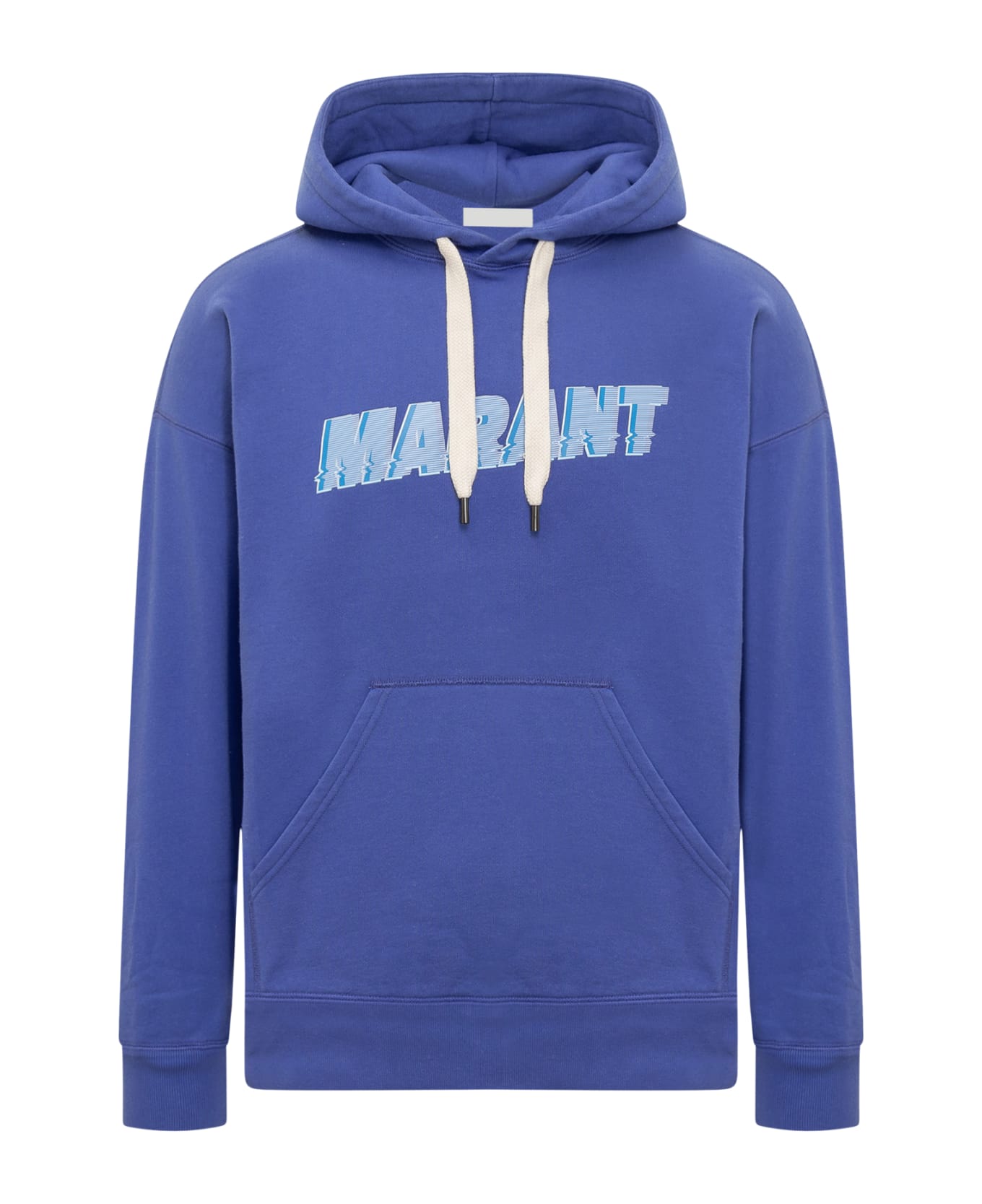 Isabel Marant Miley Logo Cotton Hoodie - ELECTRIC BLUE