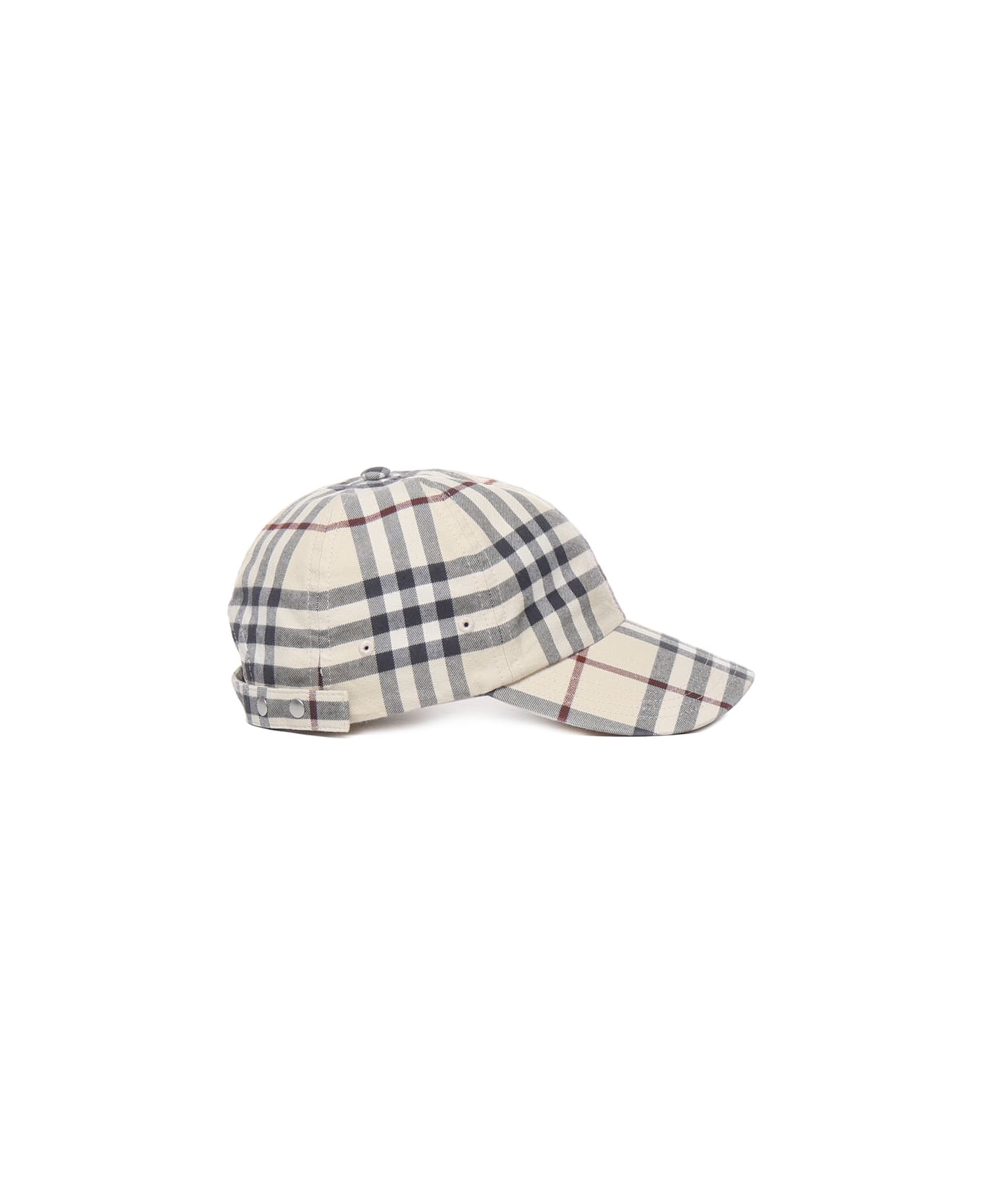 Burberry Baseball Cap With Check Print - Stone 帽子