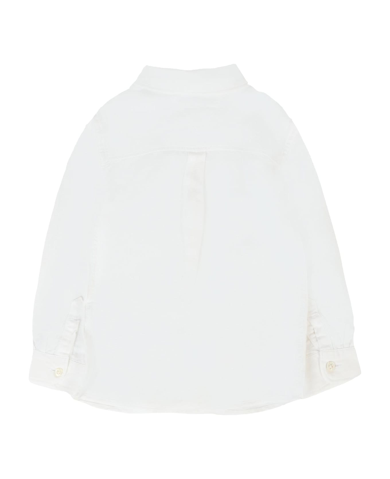 Tommy Hilfiger White Shirt For Baby Boy With Flag - White