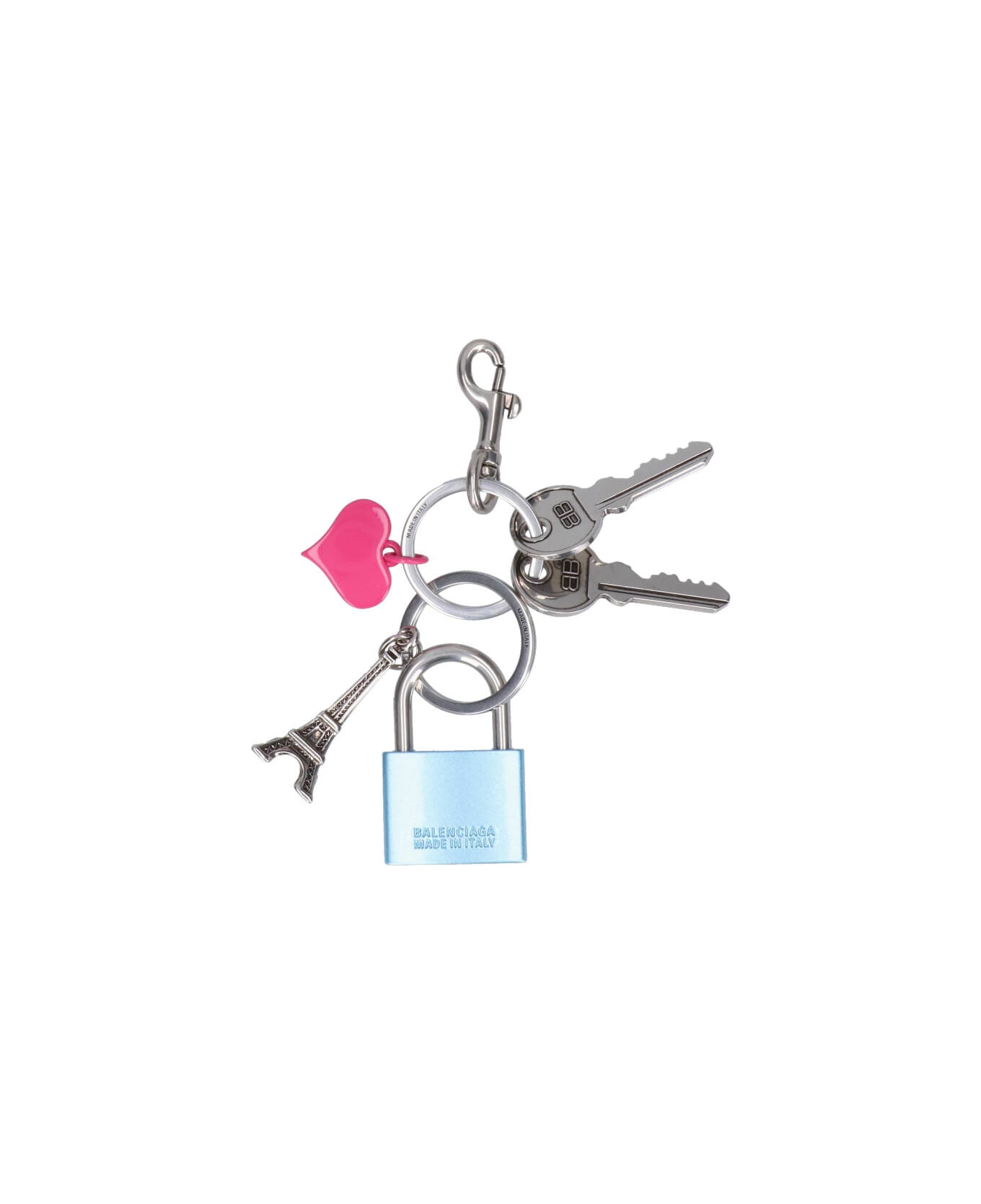 Balenciaga Charm Keyring With Padlock - Multicolor