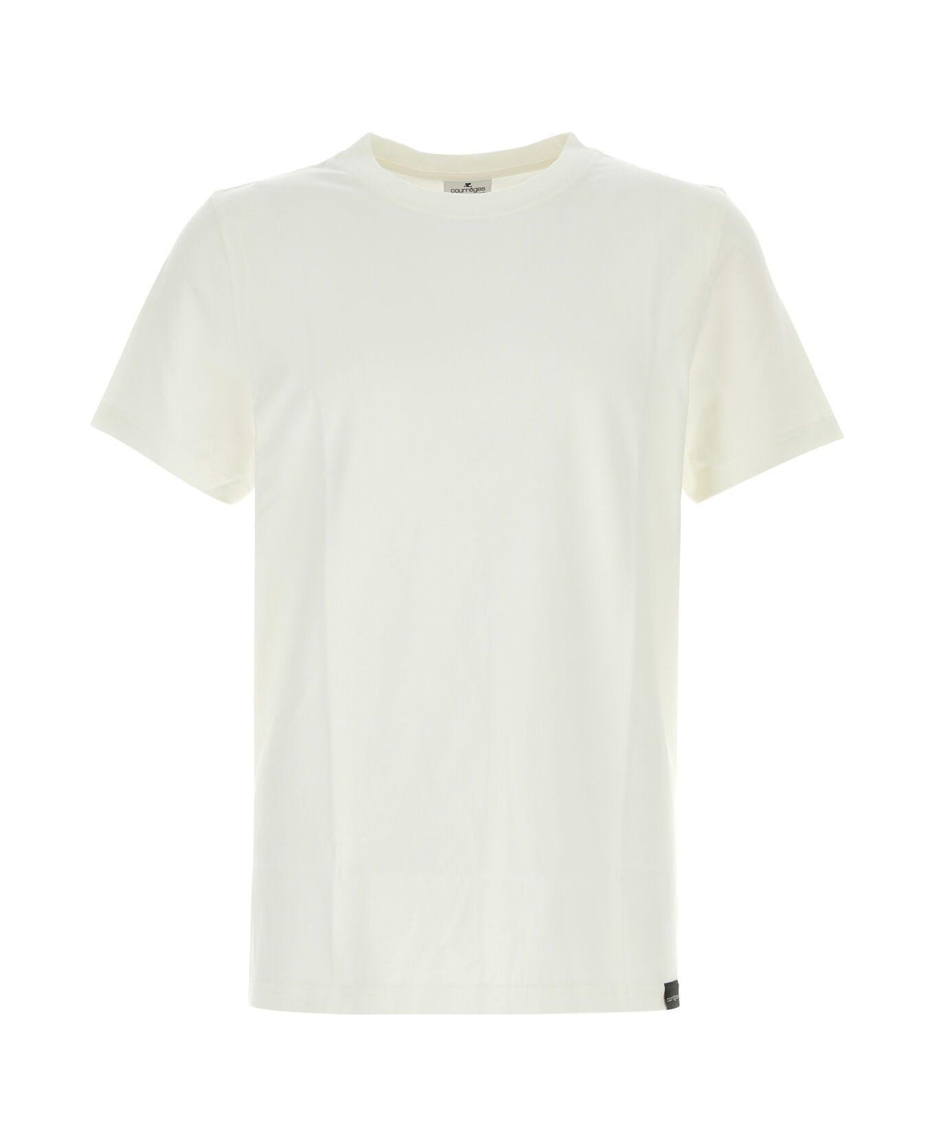 Courrèges White Cotton T-shirt - HERITAGEWHITE