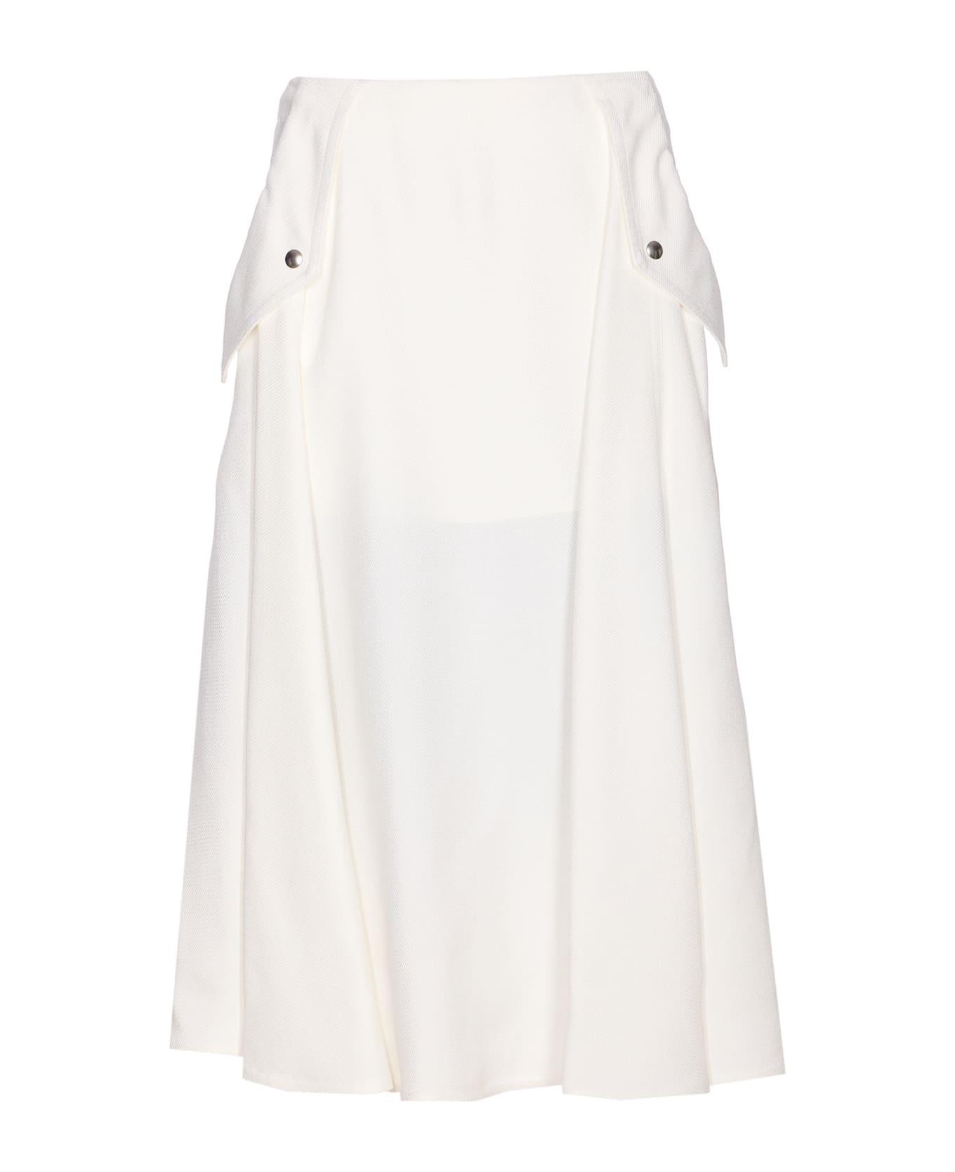 Bottega Veneta Viscose Pleated Skirt - White
