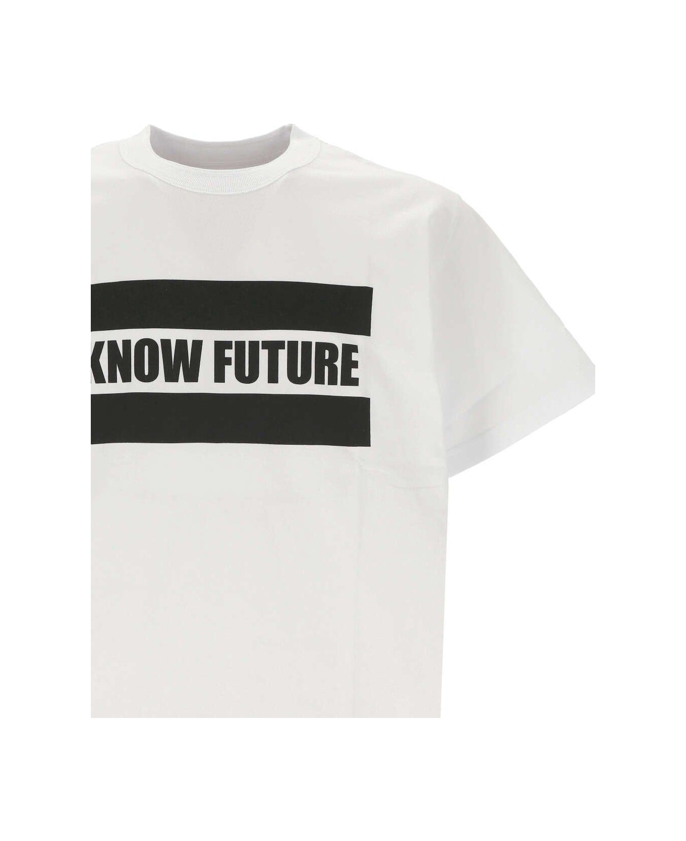Sacai Slogan-printed Crewneck T-shirt - White