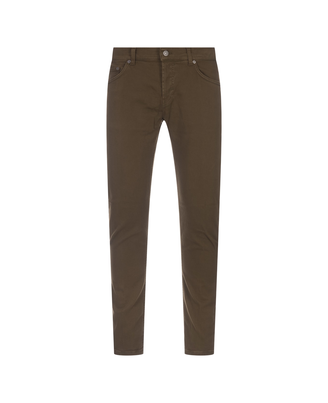Dondup Mius Slim Fit Jeans In Military Green Bull Stretch - Green