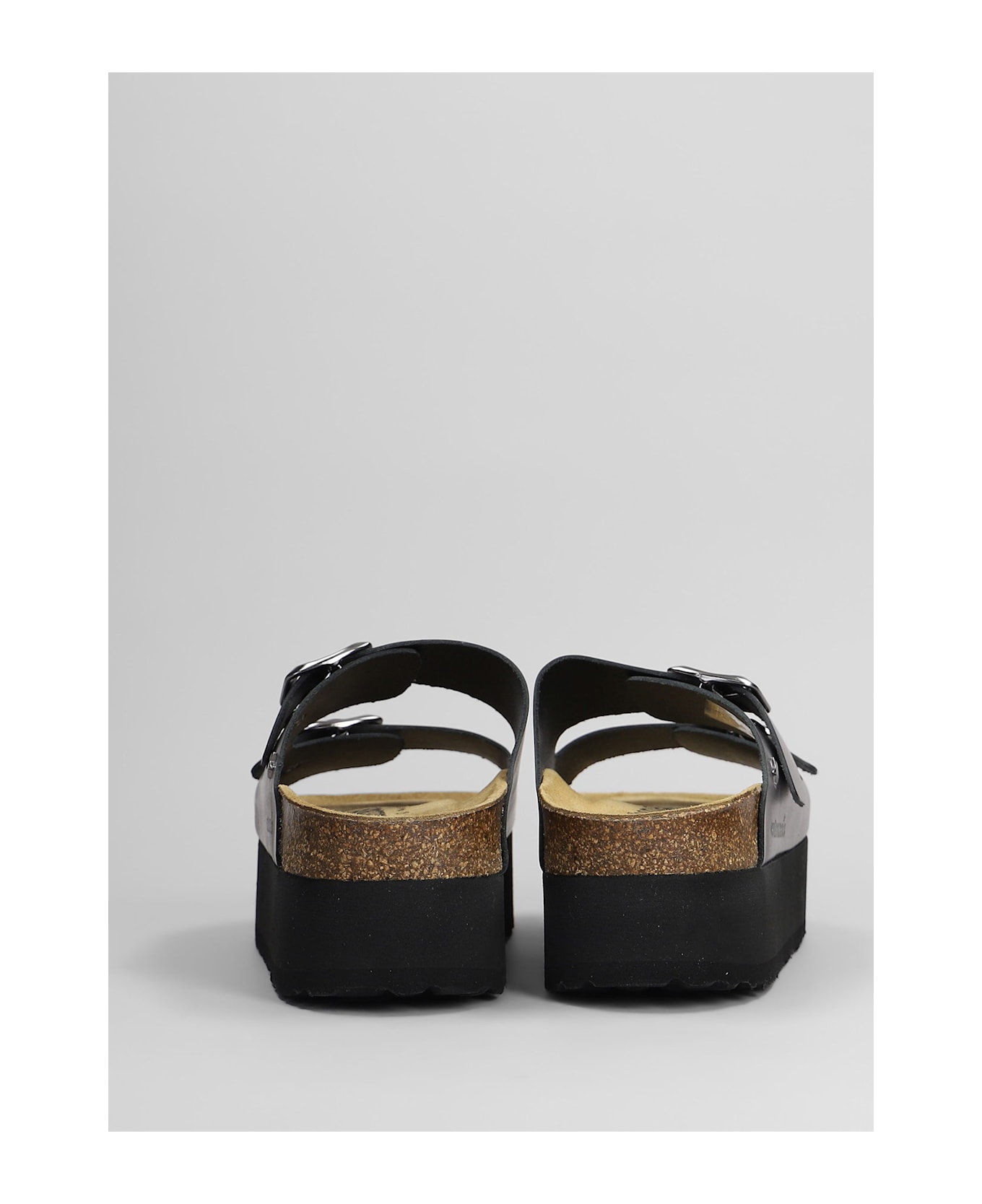 Cubanas Amalia Flats In Gunmetal Leather - Gunmetal