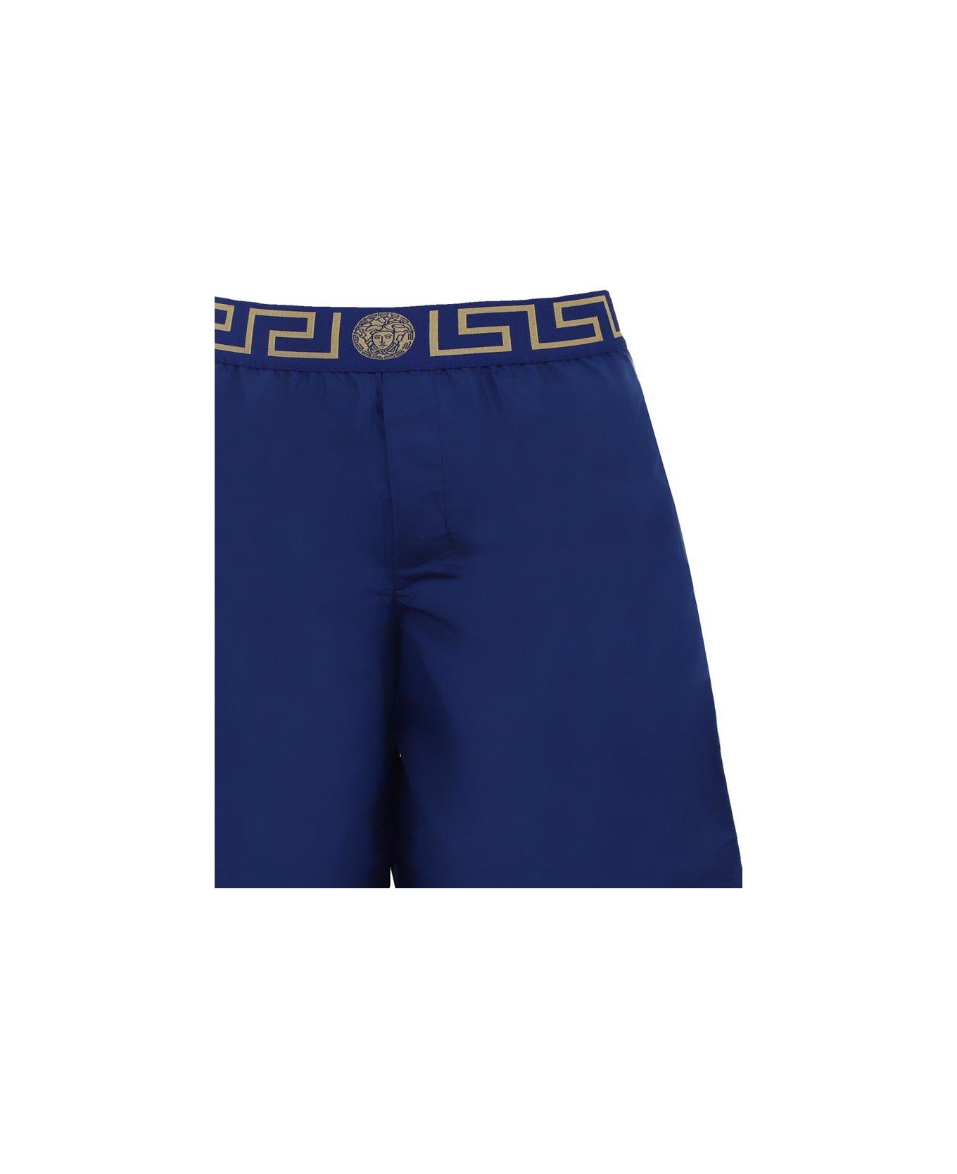 Versace Greca Waistband Swim Shorts - ROYAL BLUE