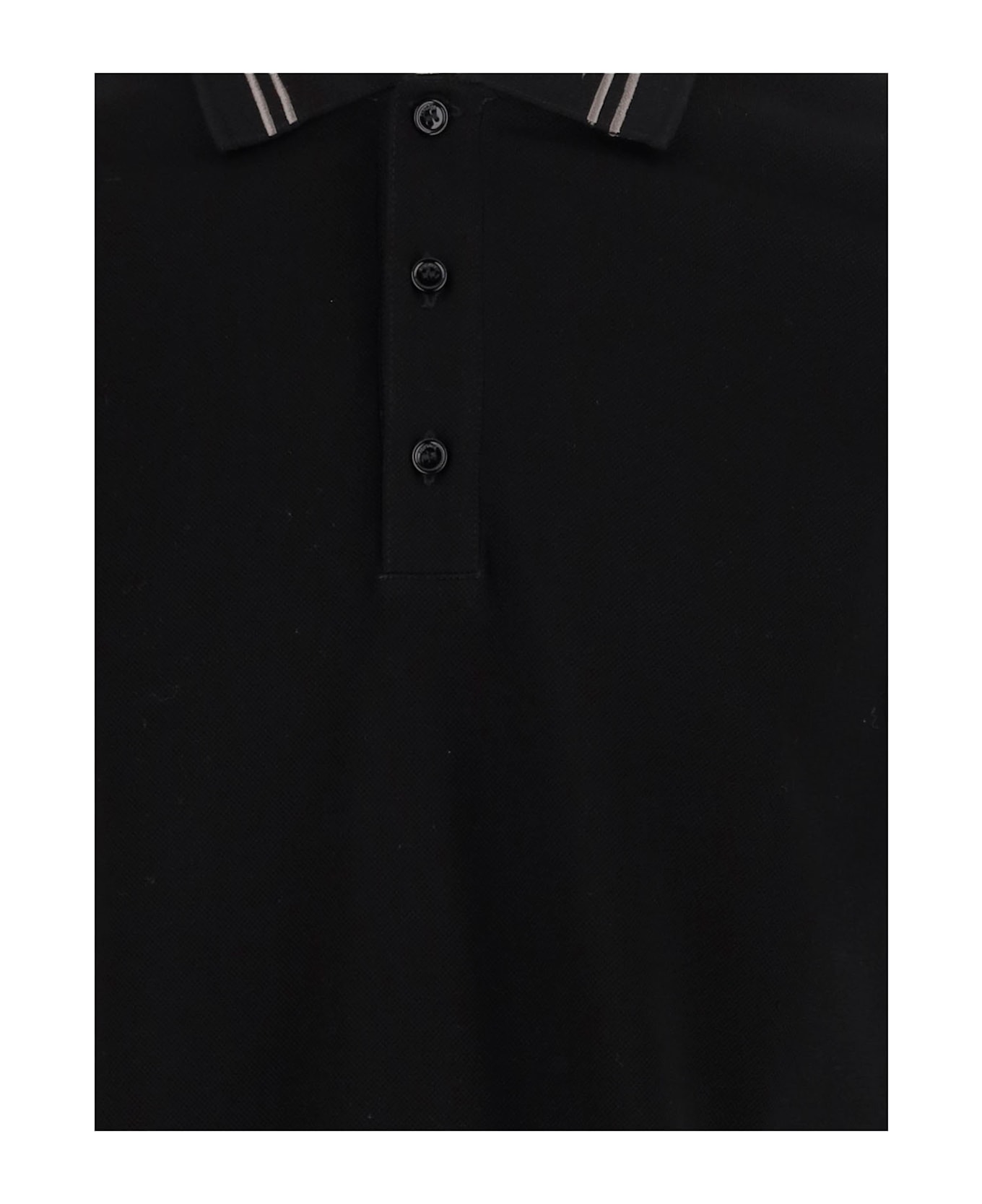 Versace Polo Shirt With Medusa Embroidery - Black