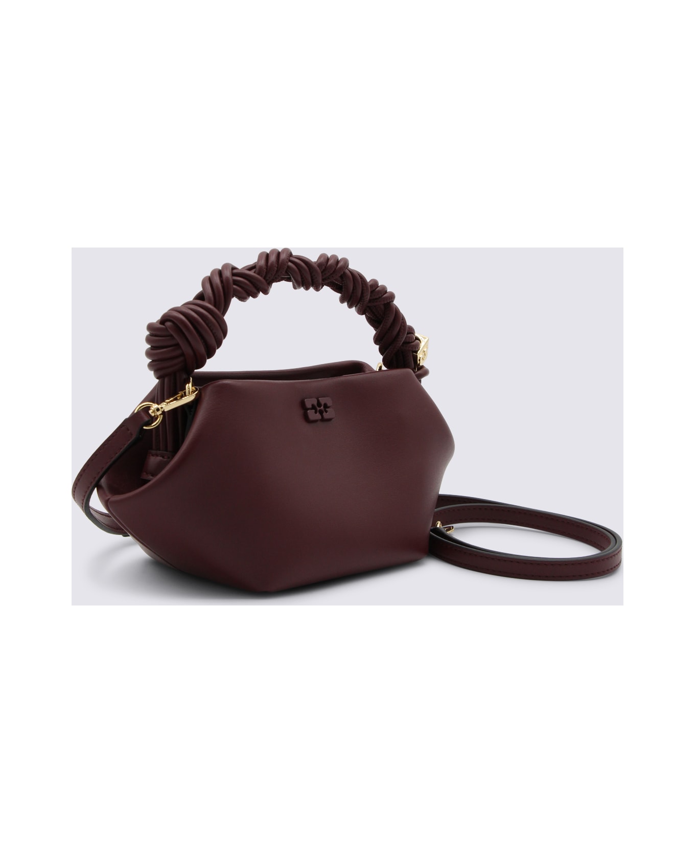 Ganni Burgundy Top Handle Bag - Purple