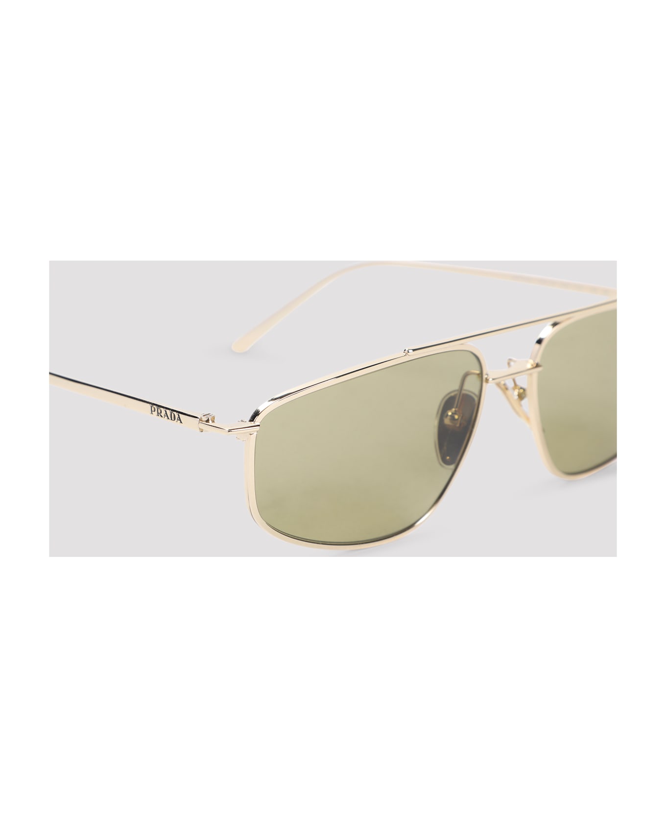 Prada Eyewear Logo Minimal Sunglasses - G Shiny Gold