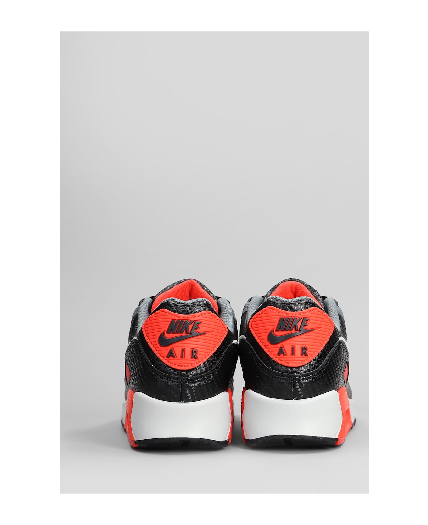Nike Air Max 90 Sneakers In Grey Leather And Fabric - grey
