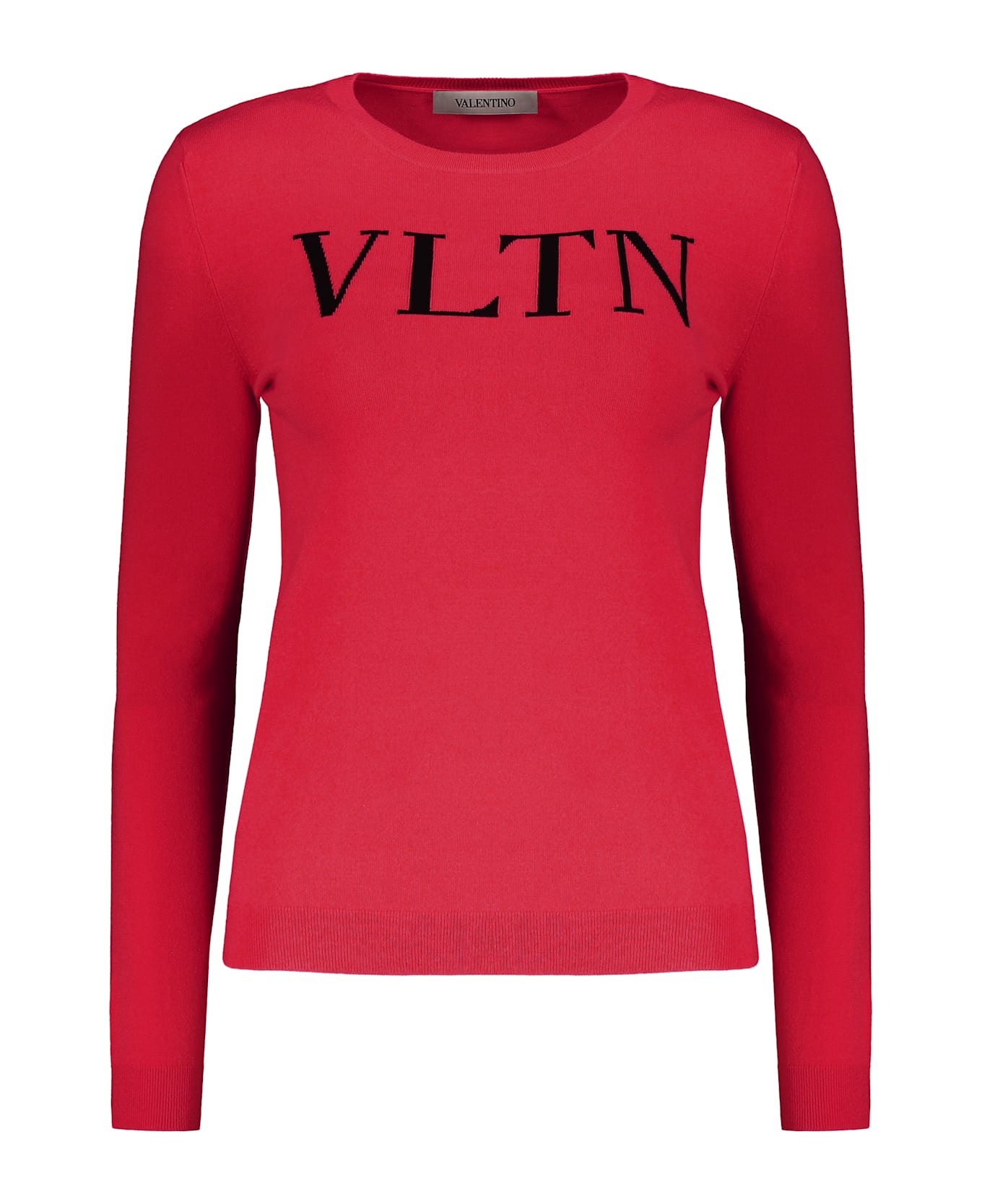 Valentino Long Sleeve Crew-neck Sweater - Red-purple or grape