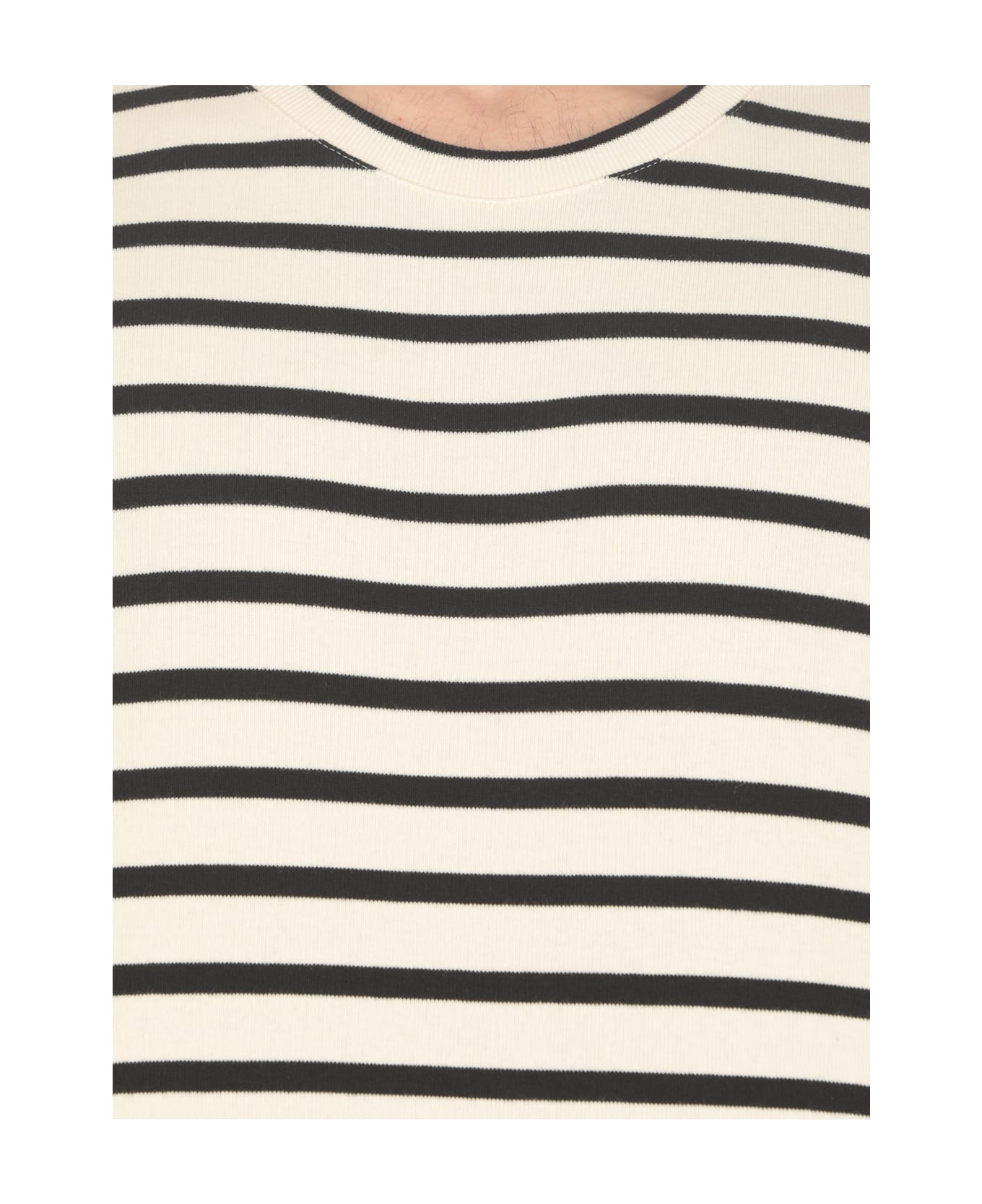 Jil Sander Striped Cotton Sweater - Ivory