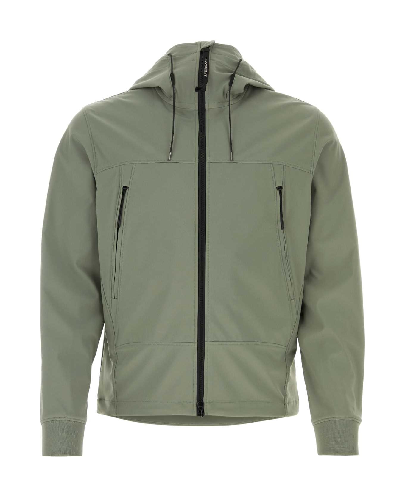 C.P. Company Sage Green Stretch Polyester Jacket - AGAVEGREEN