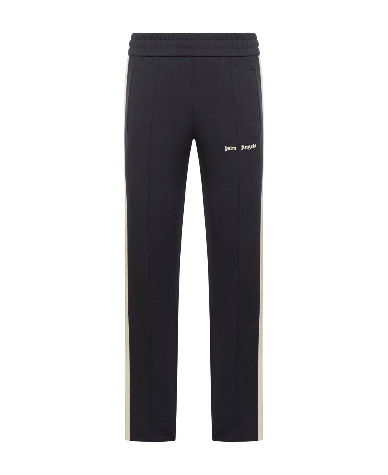 Palm Angels Logo Printed Track Pants - Nero e Bianco