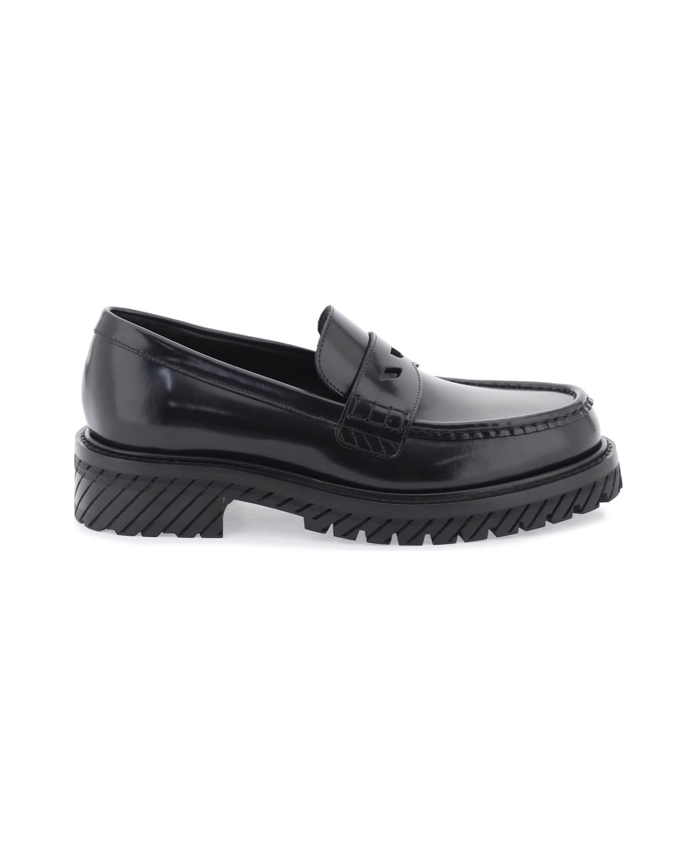 Off-White Leather Loafers - BLACK BLACK (Metallic)