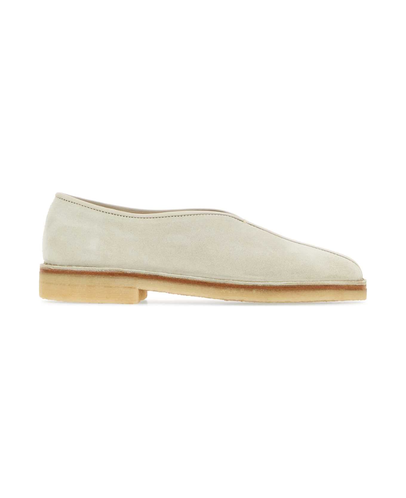 Lemaire Chalk Suede Piped Ballerinas - LIGPELGRE