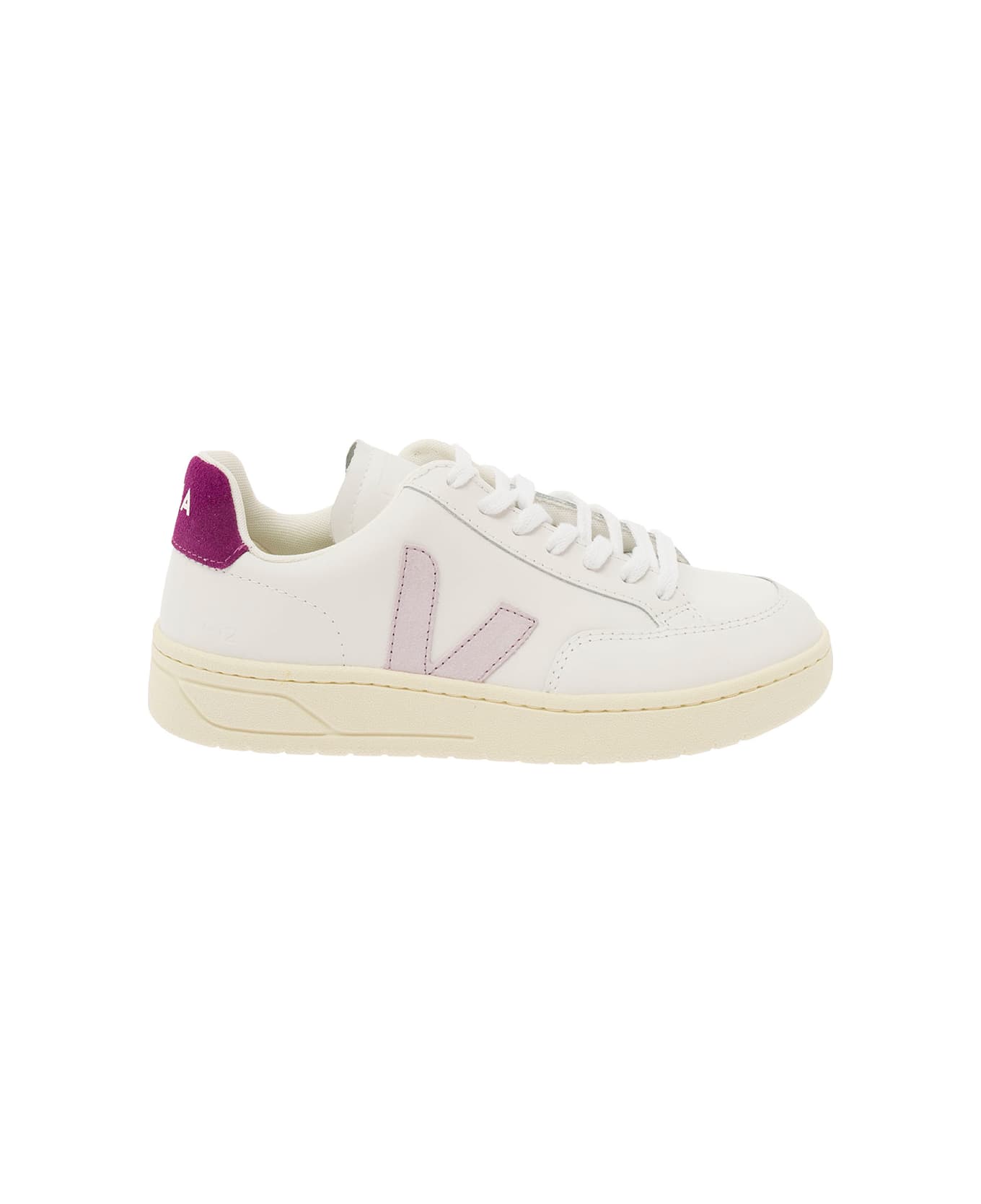 Veja White And Violet Sneakers With Logo Details In Leather Woman - White スニーカー